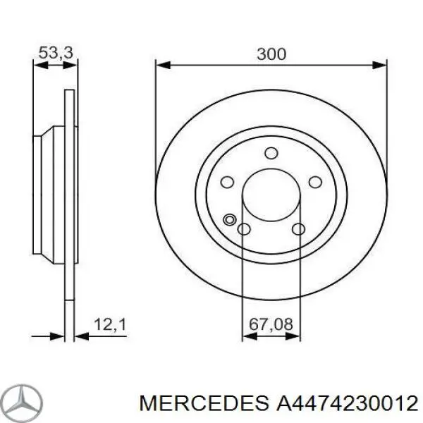 Compre A4474230012 Mercedes Disco do freio traseiro