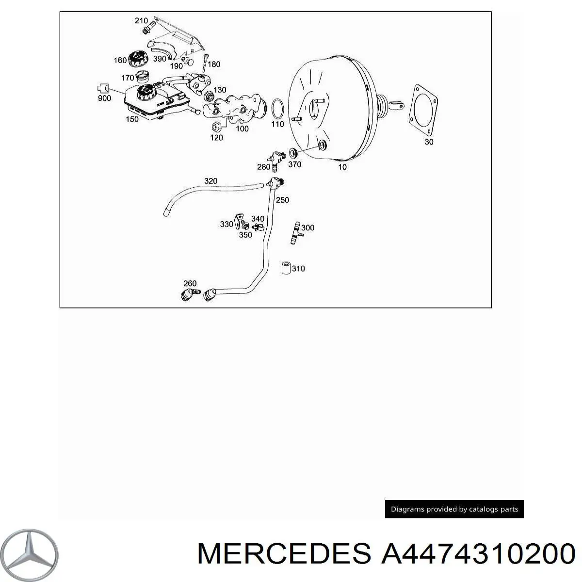 A4474310200 Mercedes Reforçador dos freios a vácuo