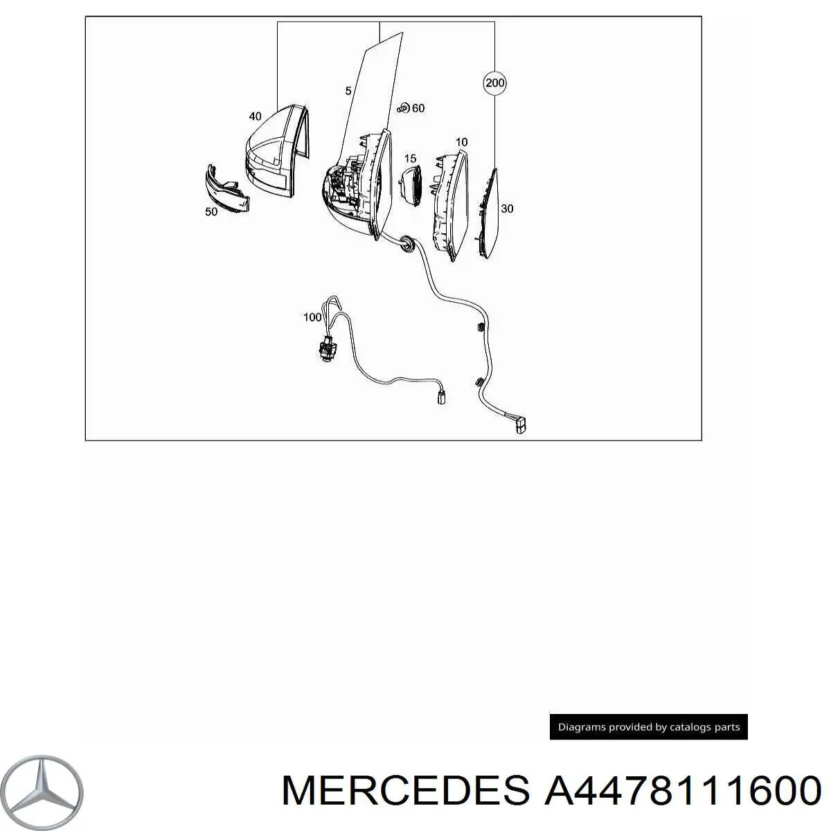 Elemento espelhado do espelho de retrovisão esquerdo Mercedes A4478111600 preço, a partir de 23,87 USD