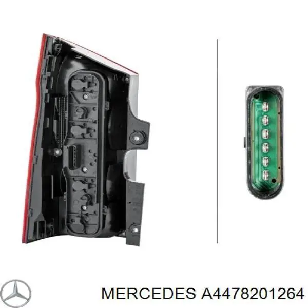 A4478201264 Mercedes Lanterna traseira direita