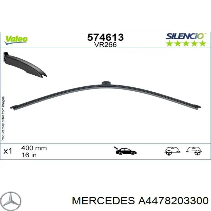 4478203300 Mercedes Limpa-pára-brisas de vidro traseiro