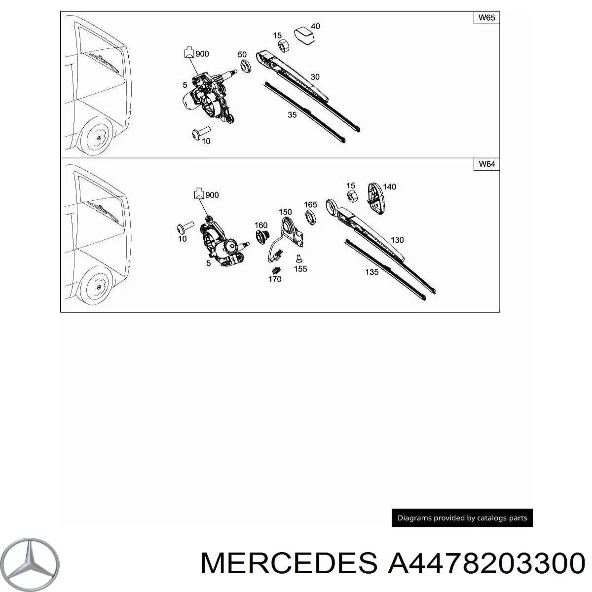 A4478203300 Mercedes Limpa-pára-brisas de vidro traseiro