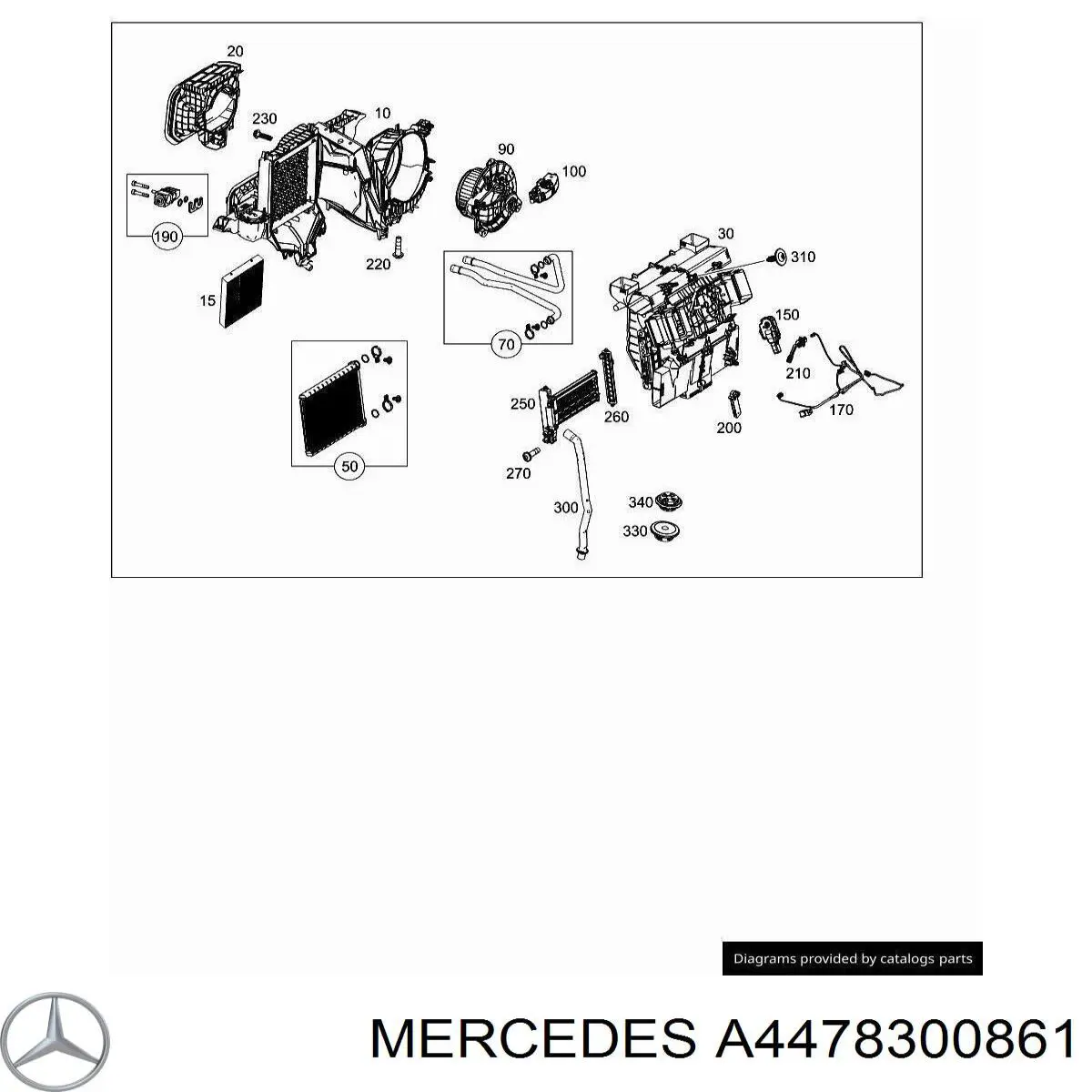 A4478300861 Mercedes Aquecedor elétrico de ar do sistema de calefacção de salão