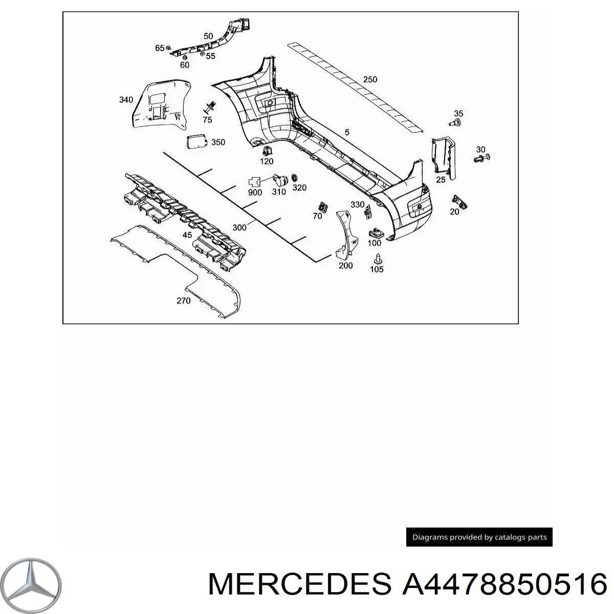 Absorvedor (enchido) do pára-choque traseiro Mercedes A4478850516 preço, a partir de 42,75 USD