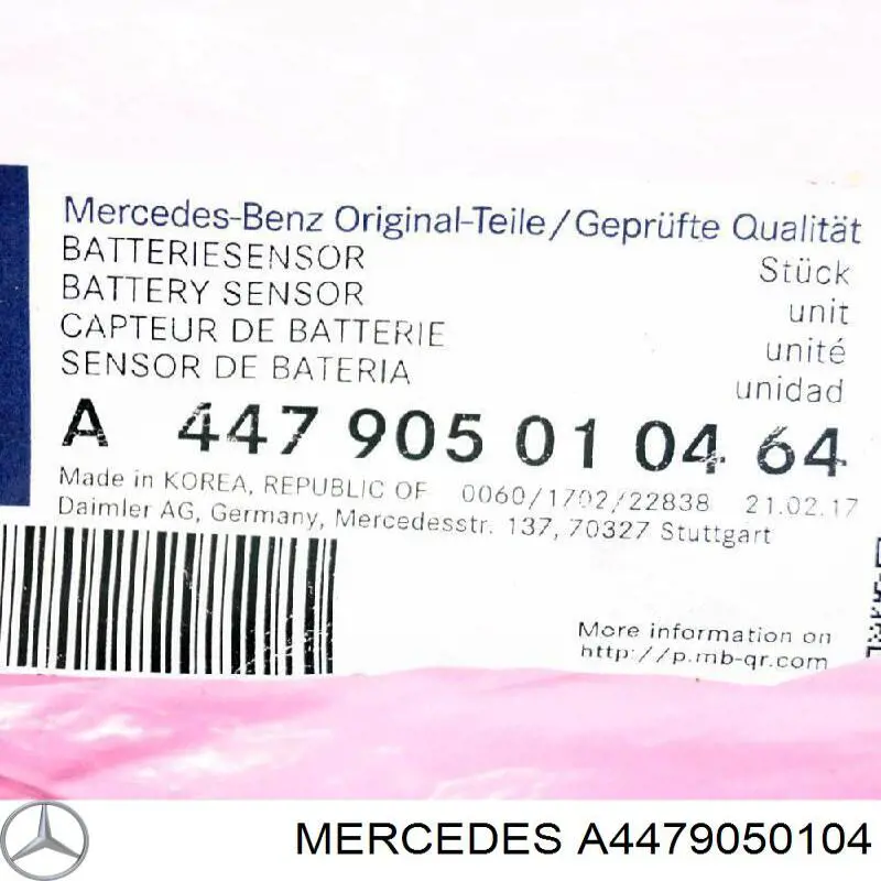 Compre A4475460400 Mercedes Cabo de terra de bateria recarregável (PILHA)