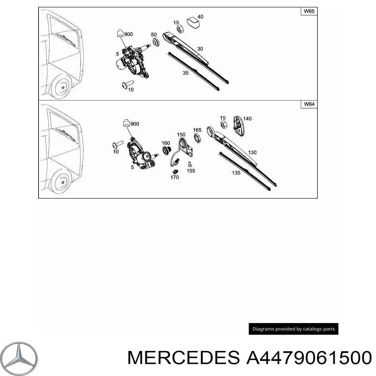 Motor de limpador pára-brisas de vidro traseiro Mercedes A4479061500 preço, a partir de 155,46 USD