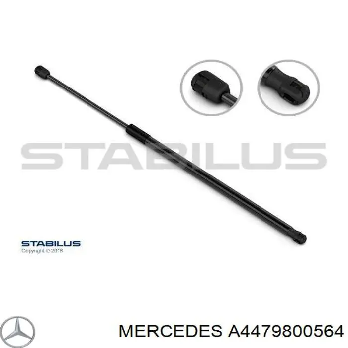 Amortecedor de vidro de porta-malas (de 3ª/5ª porta traseira (de tampa de alcapão) Mercedes A4479800564 preço, a partir de 64,04 USD