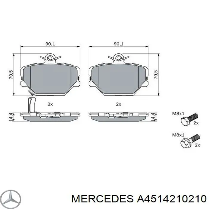 Sapatas do freio dianteiras de disco Mercedes A4514210210 preço, a partir de 22,13 USD