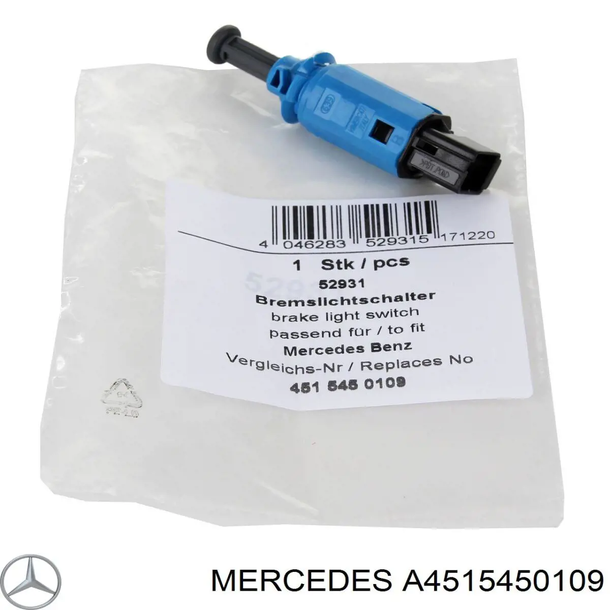 Sensor de ativação do sinal de parada A4515450109 Mercedes