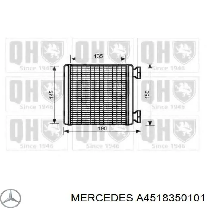 Radiador de forno (de aquecedor) Mercedes A4518350101 preço, a partir de 63,10 USD