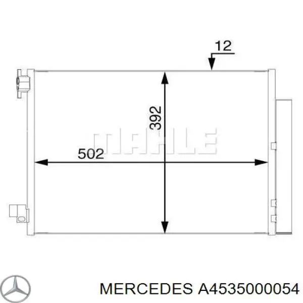 A4535000054 Mercedes Radiador de aparelho de ar condicionado