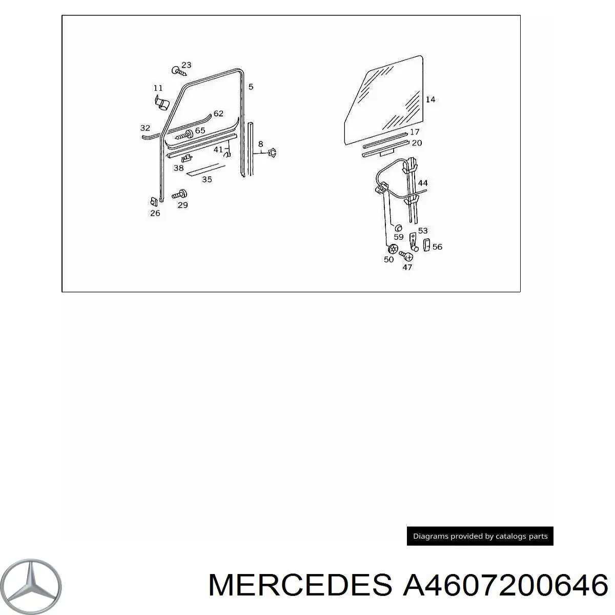 A4607200646 Mercedes Mecanismo de acionamento de vidro da porta dianteira direita