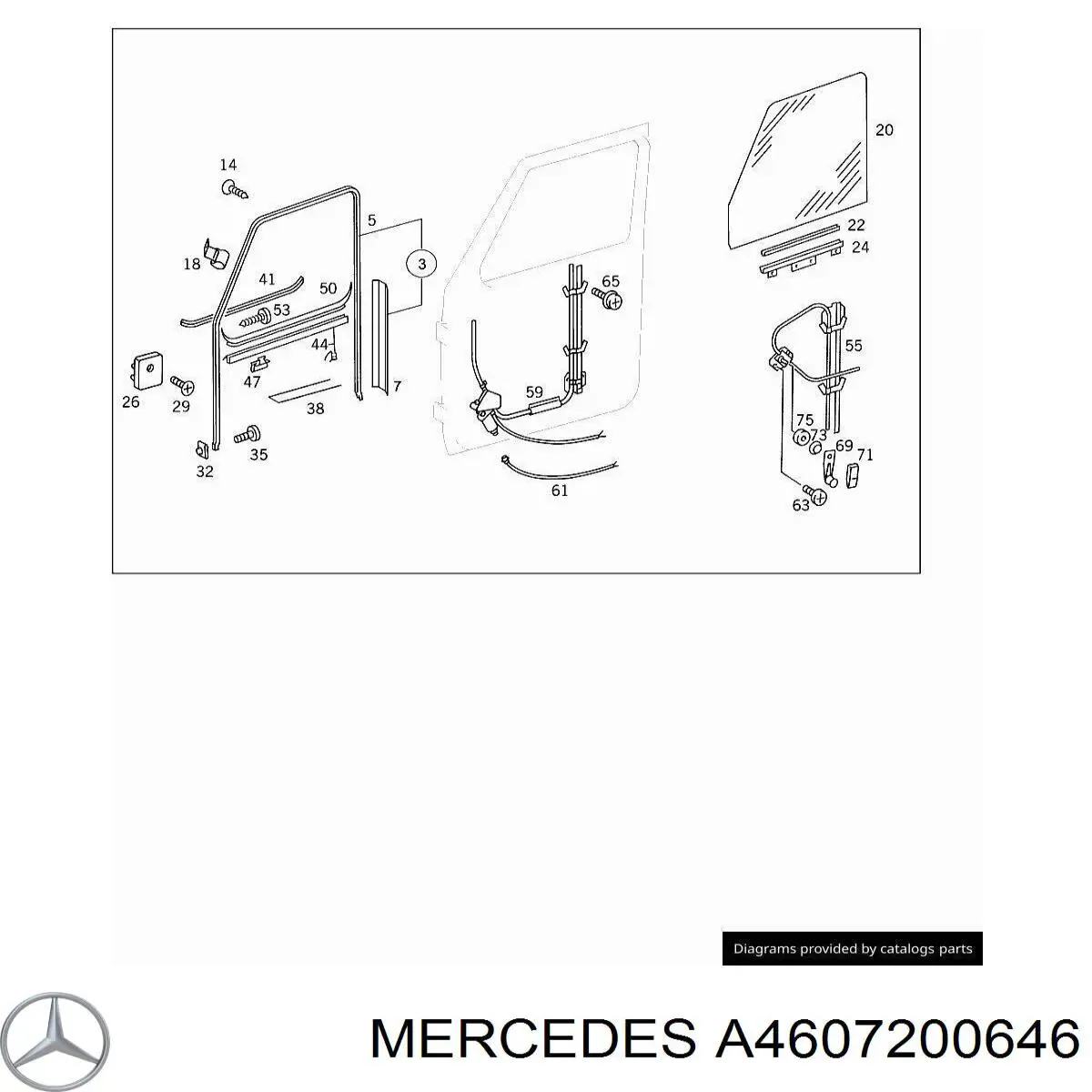 Mecanismo de acionamento de vidro da porta dianteira direita Mercedes A4607200646 preço, a partir de 36,79 USD