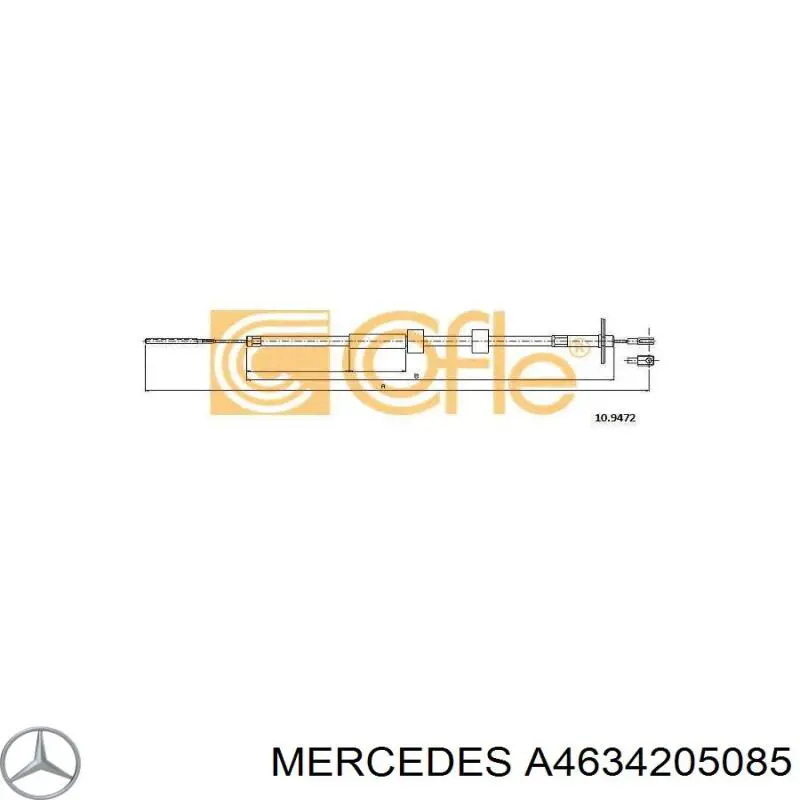 Compre A4634205085 Mercedes Cabo do freio de estacionamento traseiro direito