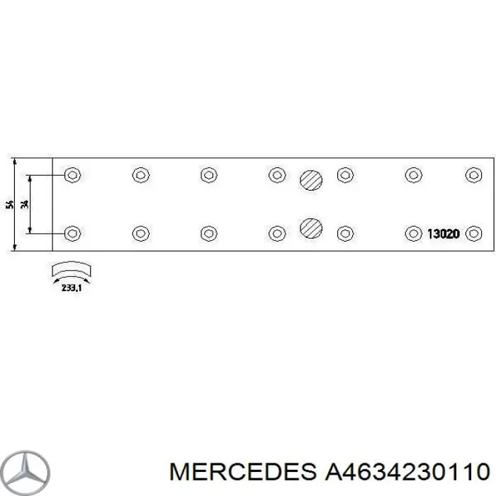 A6024231710 Mercedes Placa sobreposta do freio dianteira (TRUCK)