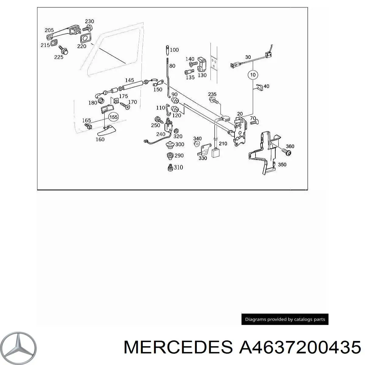 A4637200435 Mercedes Fecho da porta dianteira direita