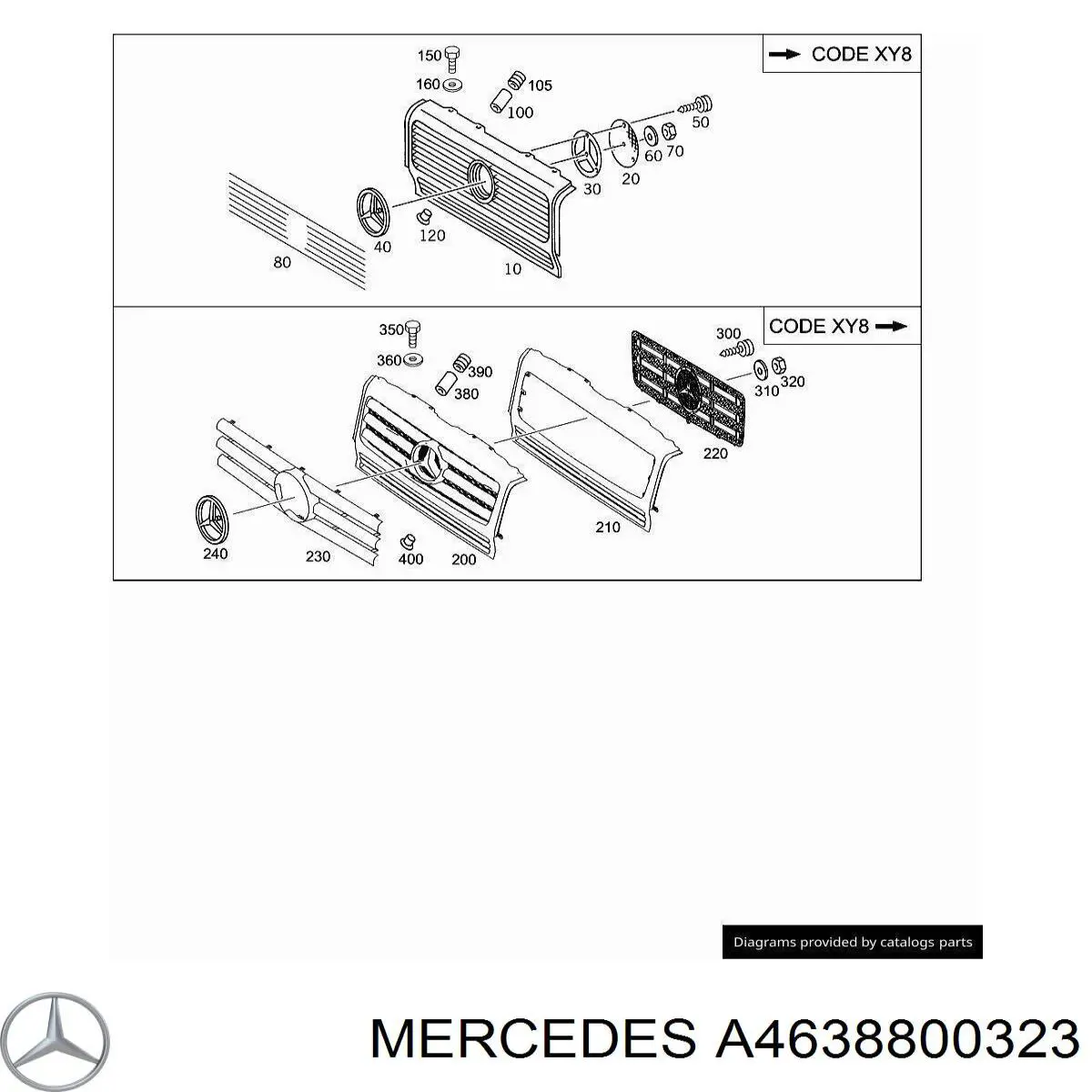 Grelha do radiador para Mercedes G I W463