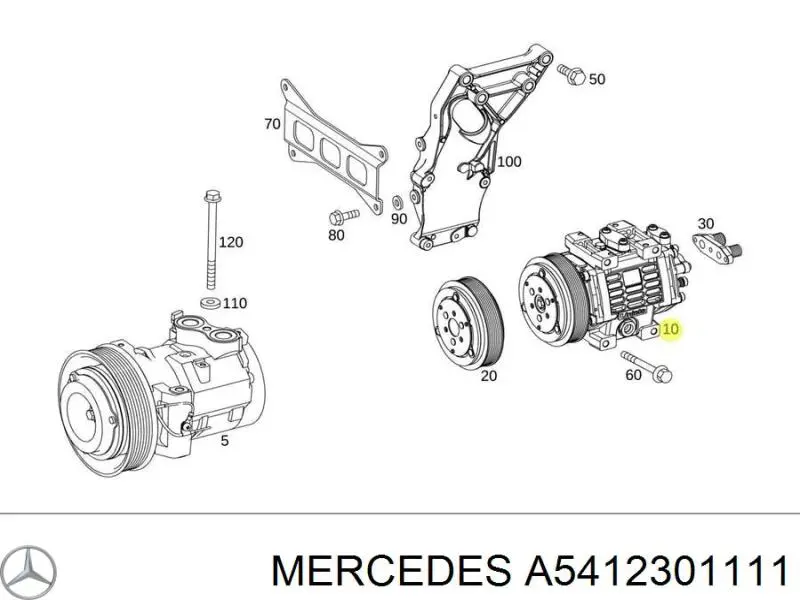 A5412301111 Mercedes Compressor de aparelho de ar condicionado