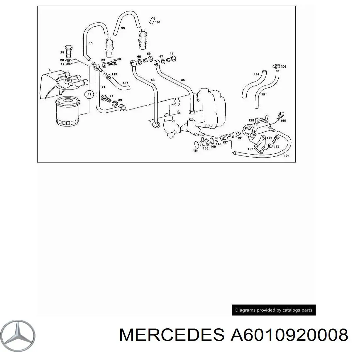 A6010920008 Mercedes Caixa de filtro de combustível
