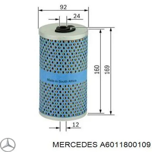 Compre A6011800109 Mercedes Filtro de óleo