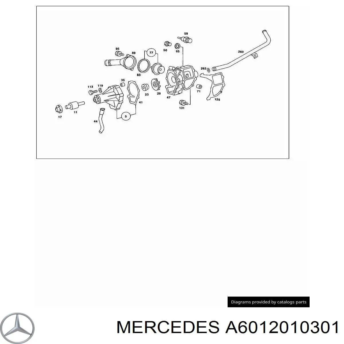 A6012010301 Mercedes Caixa do termostato