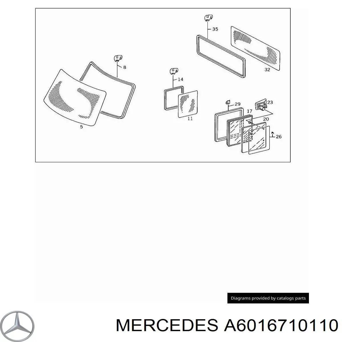 Pára-brisas Mercedes 601671011067 preço, a partir de 559,85 USD