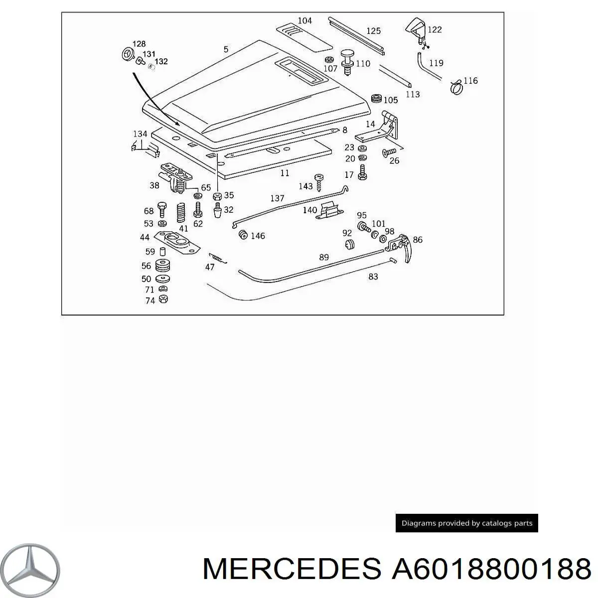 A6018800188 Mercedes Emblema da capota