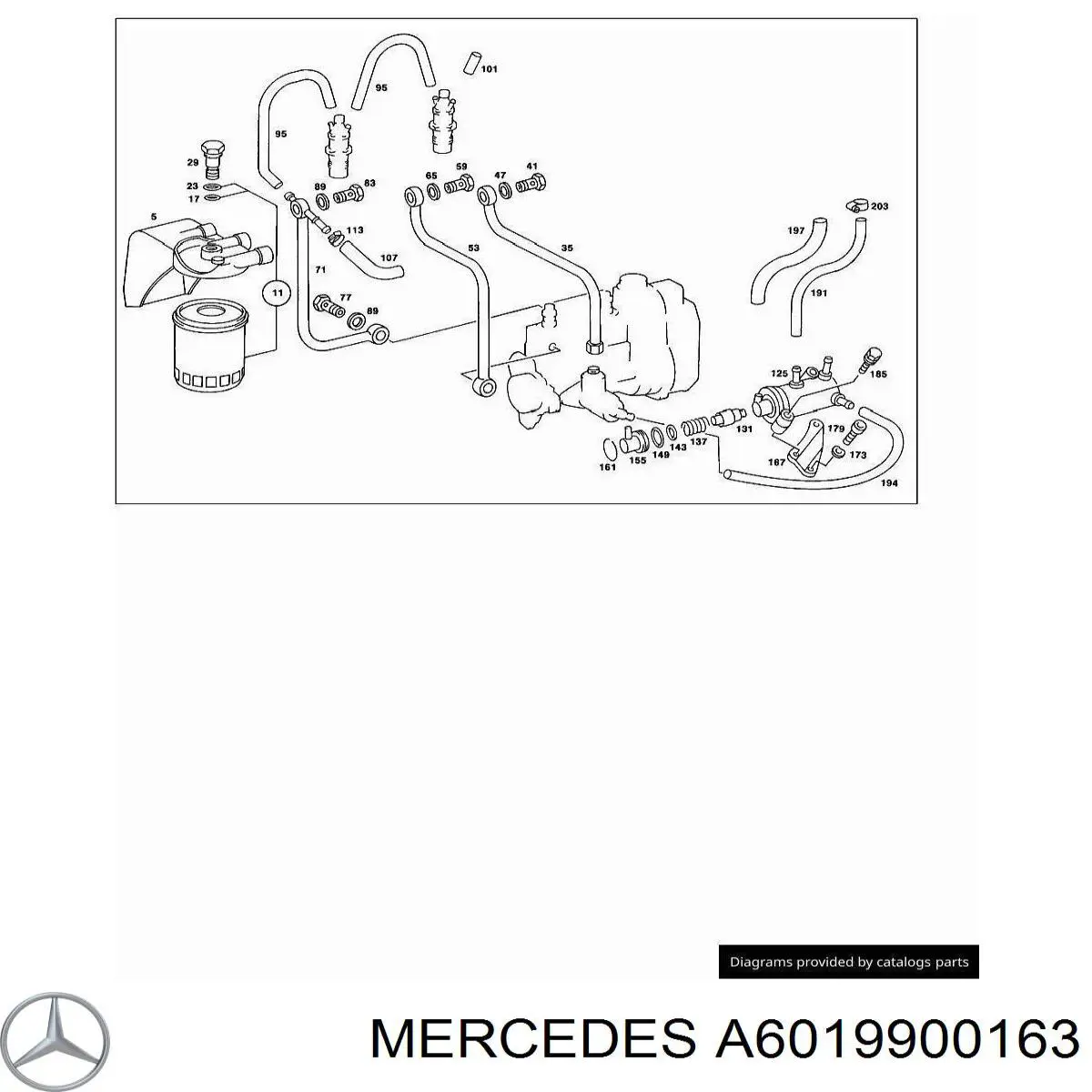 A6049900063 Mercedes Parafuso de tubo de turbina de fornecimento de óleo