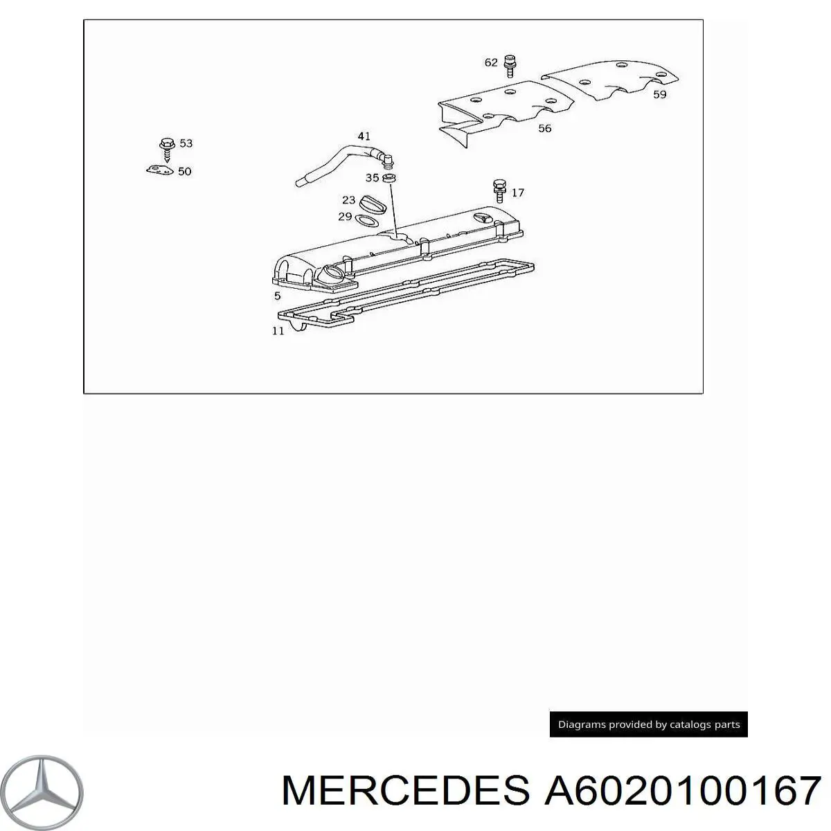 A6020100167 Mercedes Tampa de motor decorativa