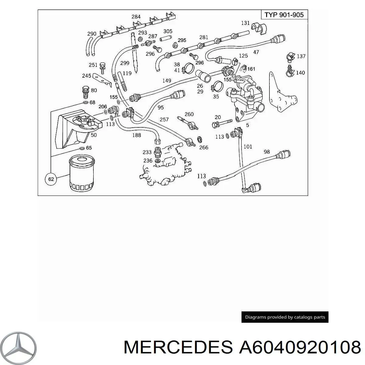 A6040920108 Mercedes Caixa de filtro de combustível