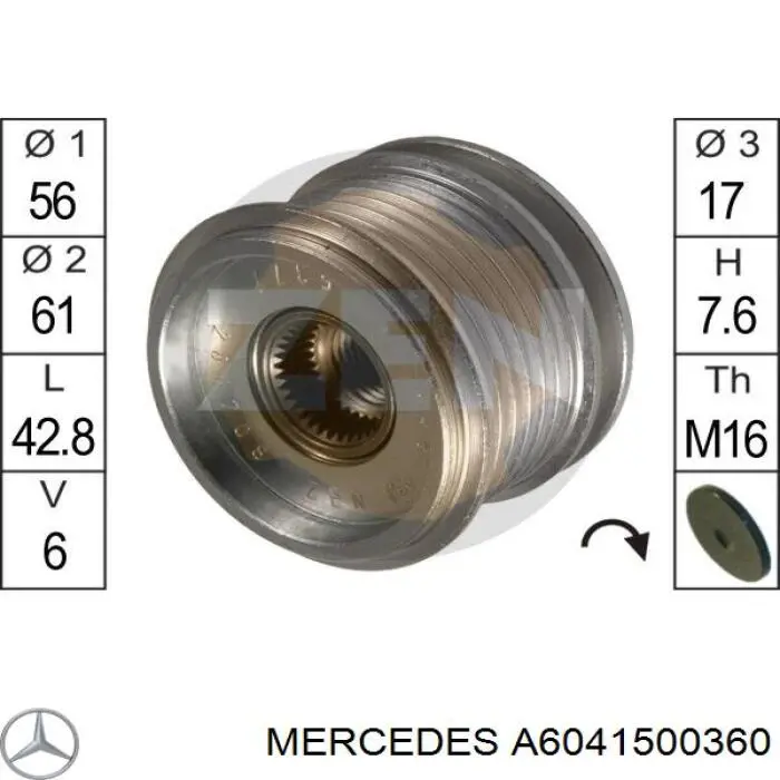 Compre A6041500360 Mercedes Polia do gerador