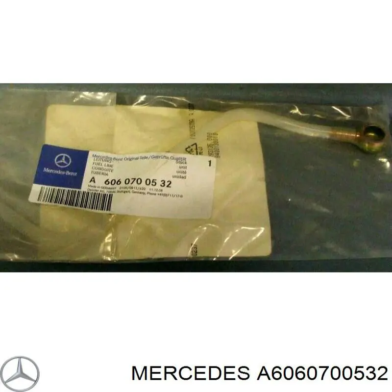 A6060700532 Mercedes Tubo de combustível de retorno desde a Bomba de Combustível de Pressão Alta até o filtro