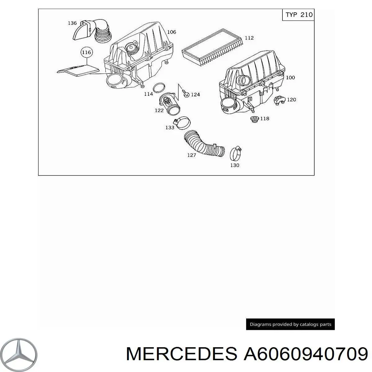 Cano derivado de ar do medidor de consumo do ar Mercedes A6060940709 preço, a partir de 54,48 USD