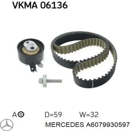 A6079930597 Mercedes Correia do mecanismo de distribuição de gás, kit