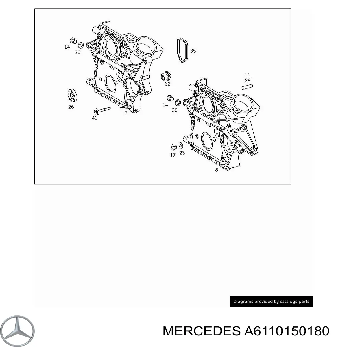 A6110150180 Mercedes Vedante de tampa dianteira de motor