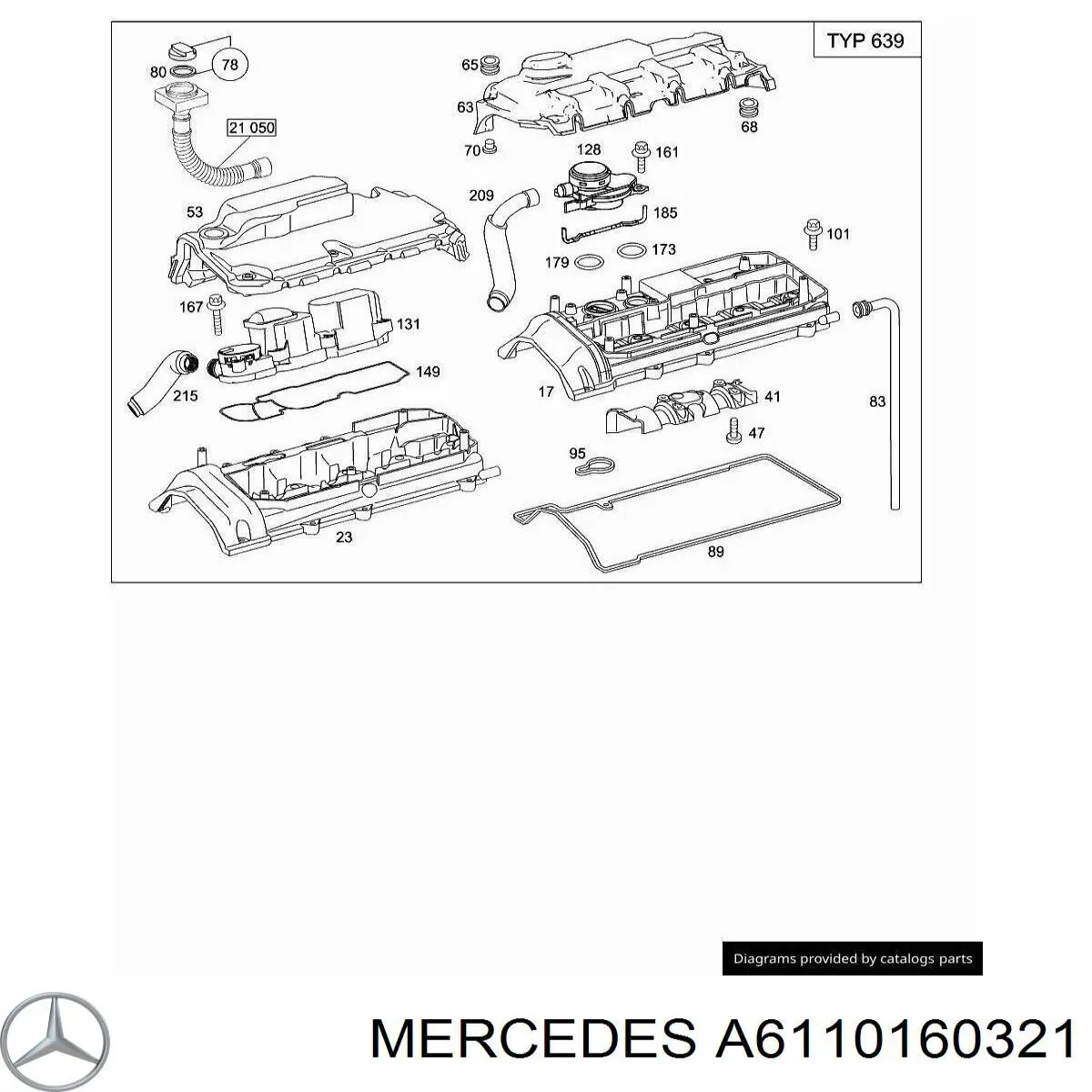 Vedante interno da tampa de válvulas de motor Mercedes A6110160321 preço, a partir de 2,80 USD
