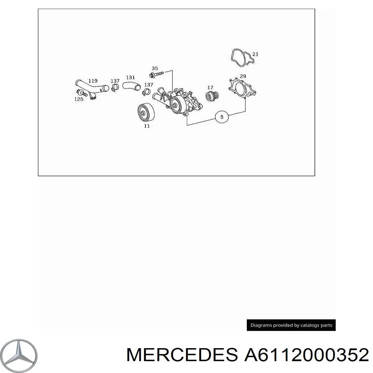 A6112000352 Mercedes Mangueira (cano derivado) de esfriamento do gerador, fornecimento
