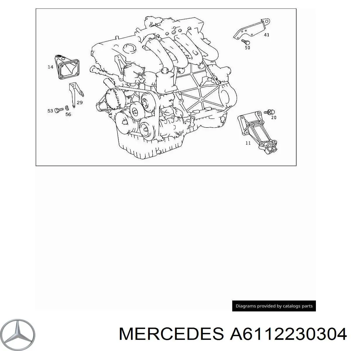 A6112230304 Mercedes Consola de coxim (apoio) direita de motor