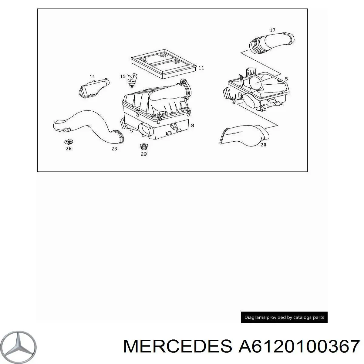 A6120100367 Mercedes Tampa de motor decorativa