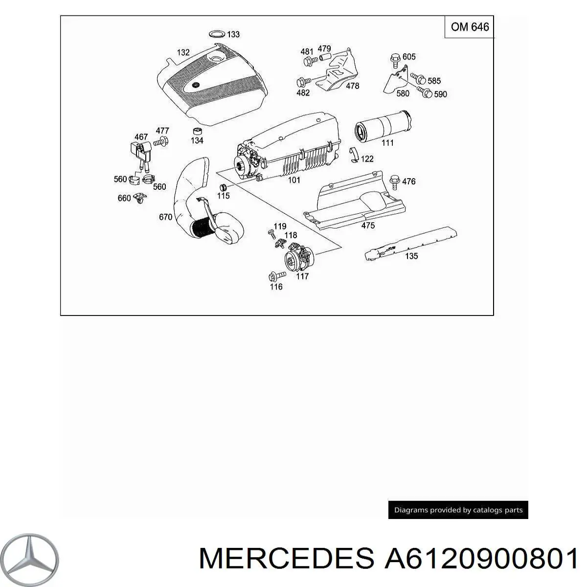 A6120900801 Mercedes Filtro de ar