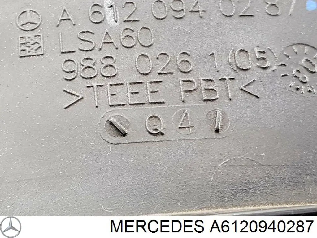 A6120940287 Mercedes Cano derivado de ar, entrada de filtro de ar