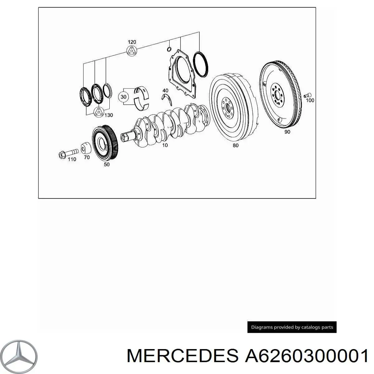 A6260300001 Mercedes Vedação dianteira de cambota de motor