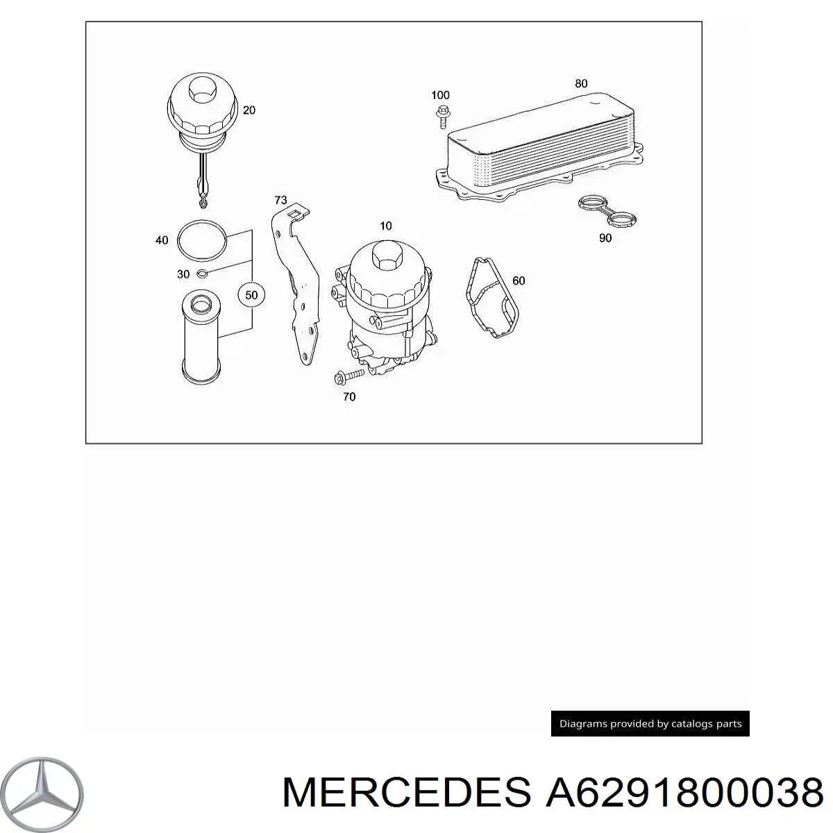 A6291800038 Mercedes Tampa do filtro de óleo