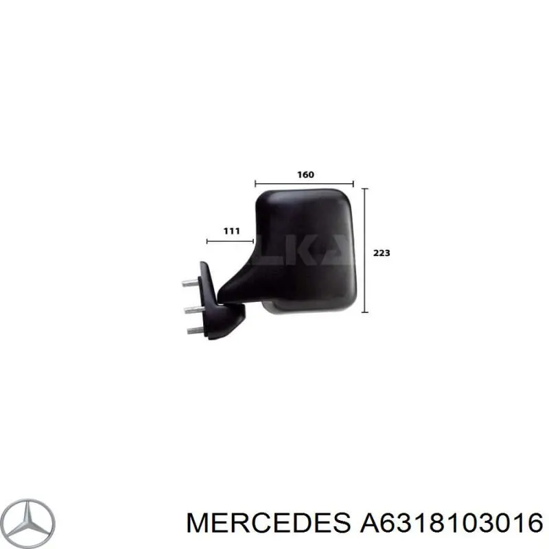 A6318103016 Mercedes Espelho de retrovisão esquerdo