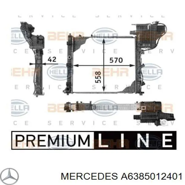 Compre A6385012401 Mercedes Radiador de esfriamento de motor