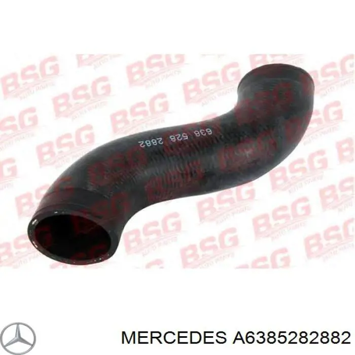 A6385282882 Mercedes Cano derivado de ar, saída de turbina (supercompressão)