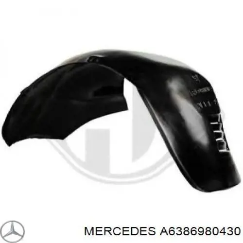 A6386980430 Mercedes Guarda-barras esquerdo do pára-lama dianteiro