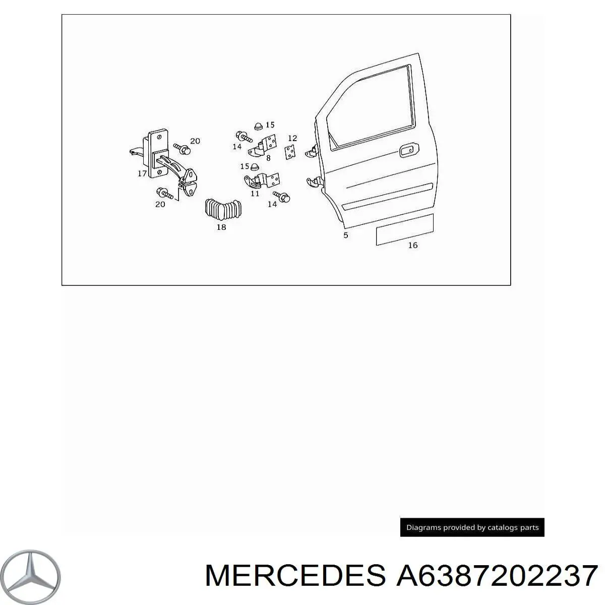 Gozno da porta dianteira esquerda Mercedes A6387201437 preço, a partir de 144,34 USD