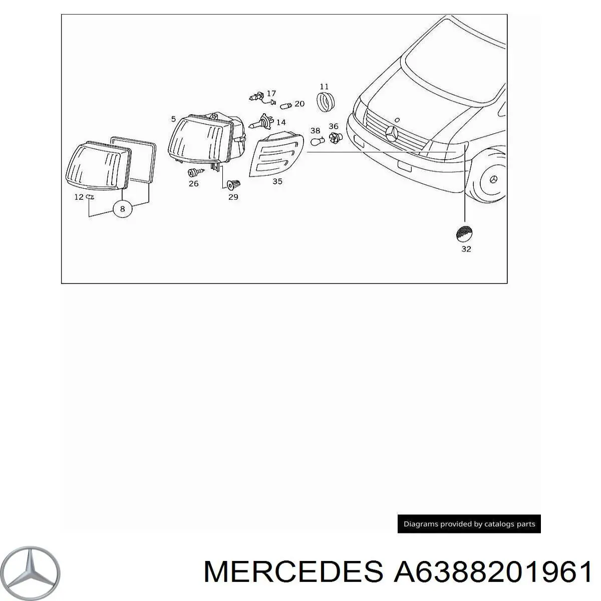 A6388201961 Mercedes Luz esquerda
