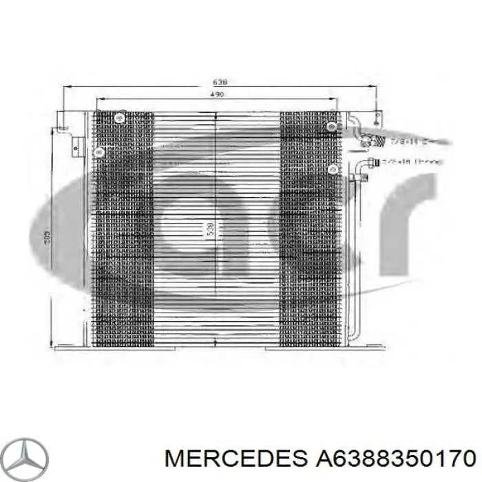 Radiador de aparelho de ar condicionado Mercedes A6388350170 preço, a partir de 91,35 USD